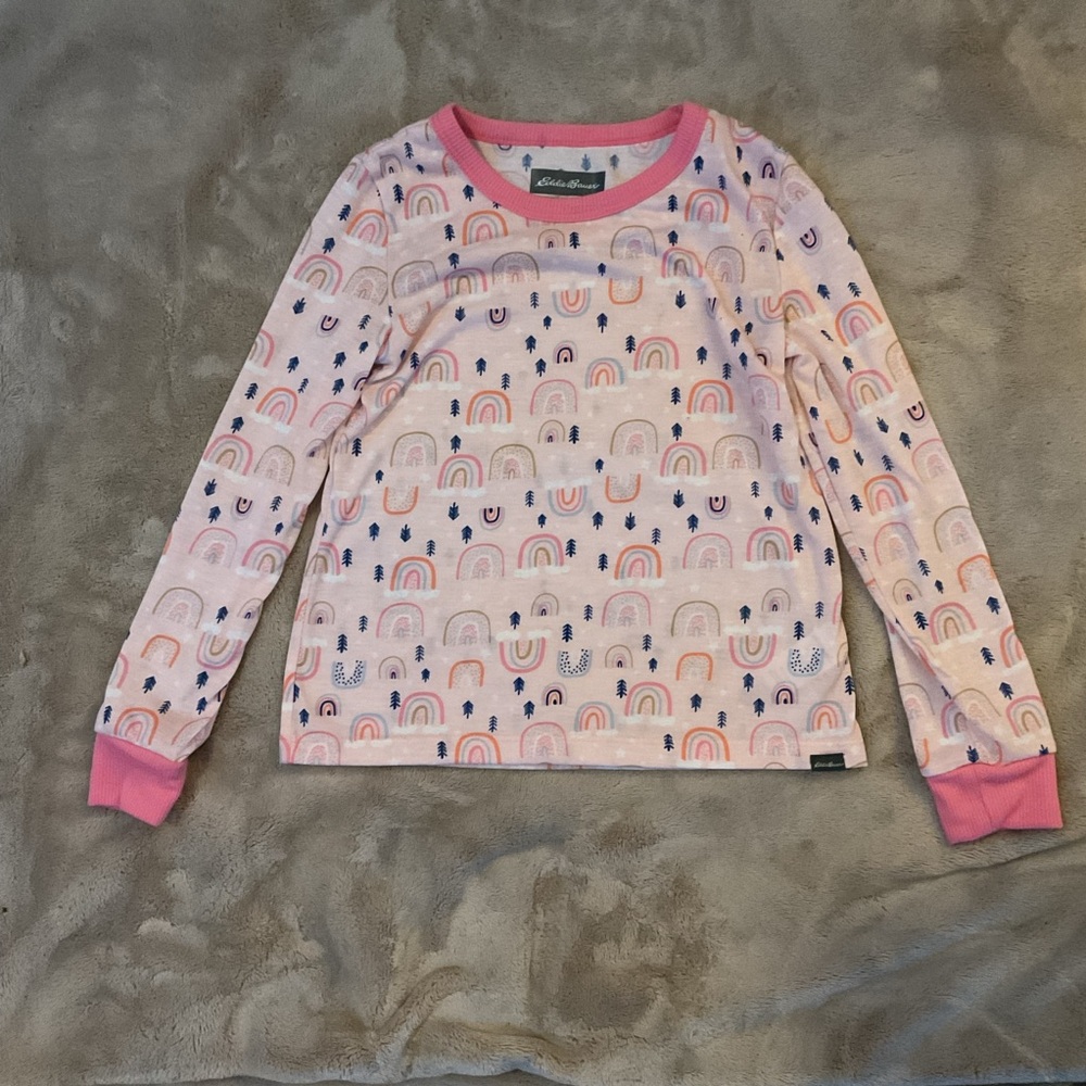Eddie Bauer Vibrant Pink and Blue Pajama Top